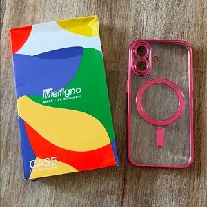 NWT Casetify Pink Glitter Iphone 16 Meifigno Case
